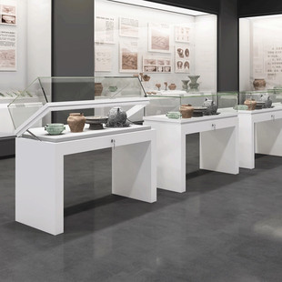 玻璃展示柜液压杆珠宝首饰展示柜商场烤漆钢化玻璃博物馆展示柜