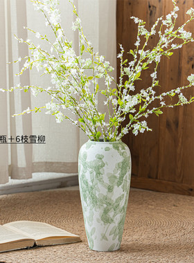 陶瓷花瓶客厅新中式装饰景德镇诧摆设风复古花器室内高级感插花寂