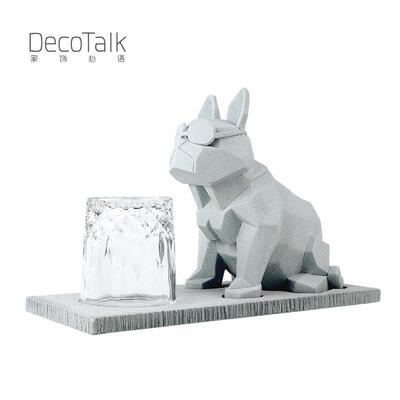 decotalk北欧浴室单身狗牙牙刷架座洗漱套装卫生间几何狗刷套件