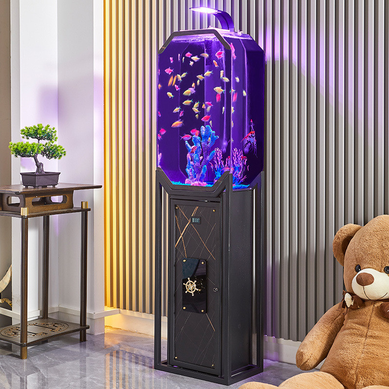 创意亚克力生态鱼缸客厅小型办公室免换水底滤金鱼缸半圆形水族箱