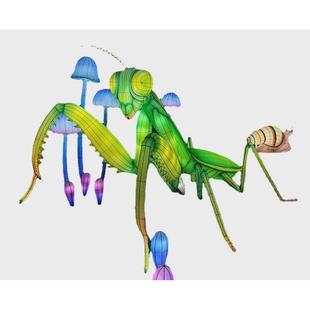 丛林大型彩灯仿真昆虫模型定制兰花螳螂花灯自贡节日场景设计策划