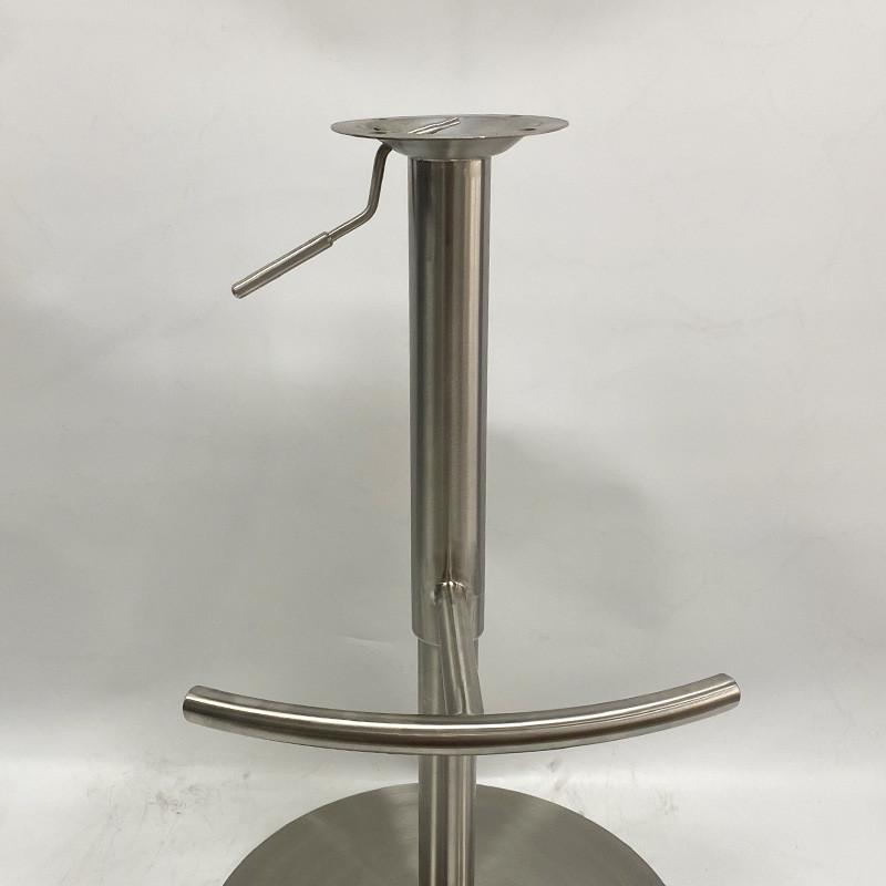 不锈钢T字脚踏吧椅配件升降杆椅子支架喇叭盘可旋转升降桌脚底座