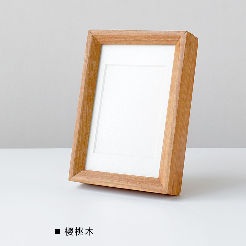 黑胡桃木榫卯相框摆台678101216画框a3a4榉木樱桃实木寸摆件