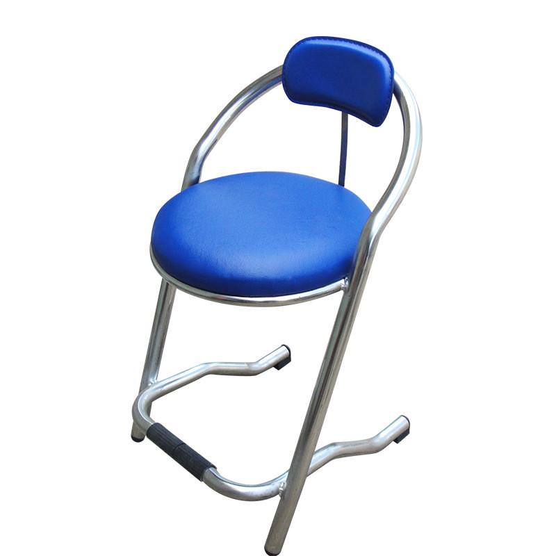 游戏厅座椅不锈钢圆形靠背吧台游乐场电玩城专用游戏机蓝色凳子