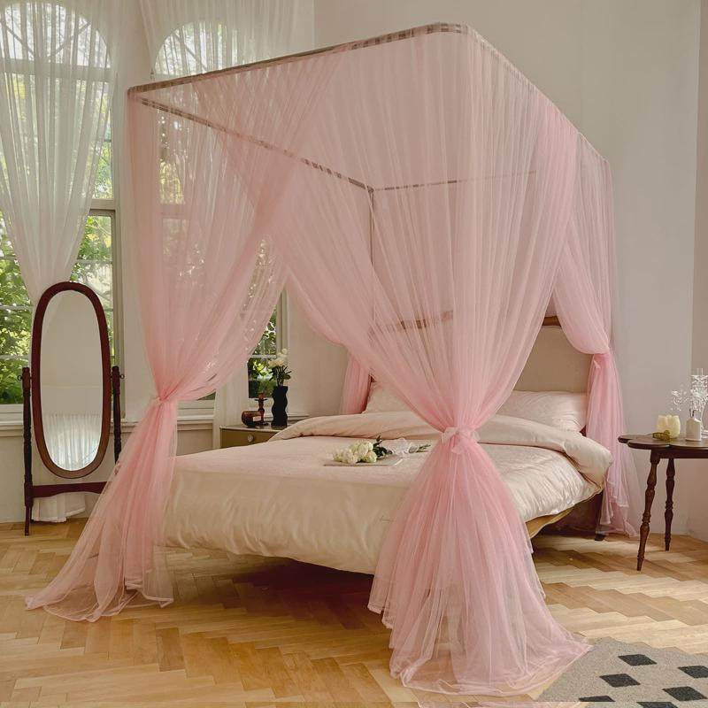 2024新款U型易拆洗蚊帐法式风加密三开门宫廷落地蚊帐加大空间,床上用品,蚊帐,淘宝优惠券,粉丝福利购,淘宝优惠卷