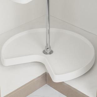 橱柜转角收纳转盘270镀铬度旋转双层置物架收纳转盘篮拐角拉篮