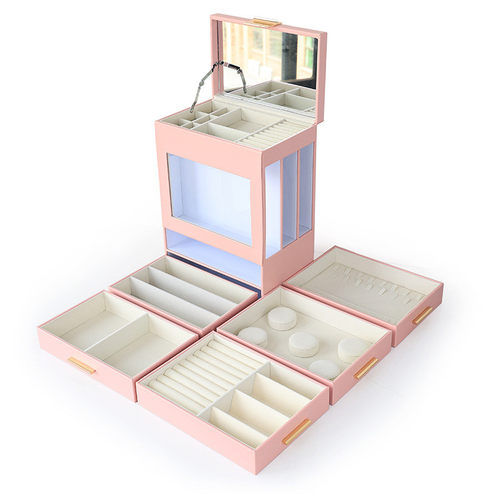 热销清煜包装热销高档橱窗首饰高档pu皮革饰品珠宝首饰展示收纳盒