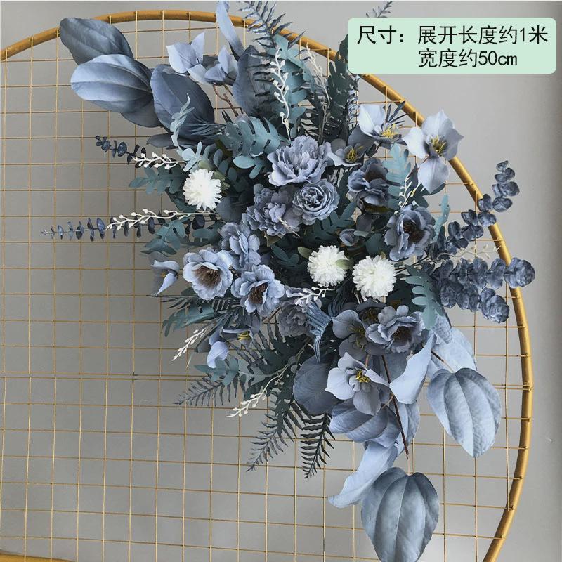 婚礼背景地排花仿真花大婚庆挂花t台装饰路引花球红色场景布置