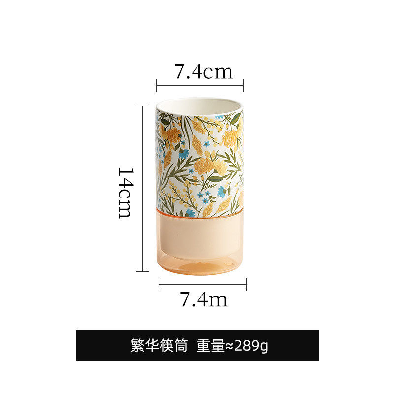 厨房高颜值筷子筒日式筷子收纳盒沥水筷子笼筷子篓陶瓷厨具置物架