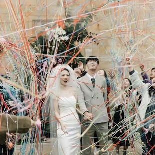 接亲游戏道具手抛彩带手扔庆祝拉炮喷花婚礼场景气氛道具创意礼花