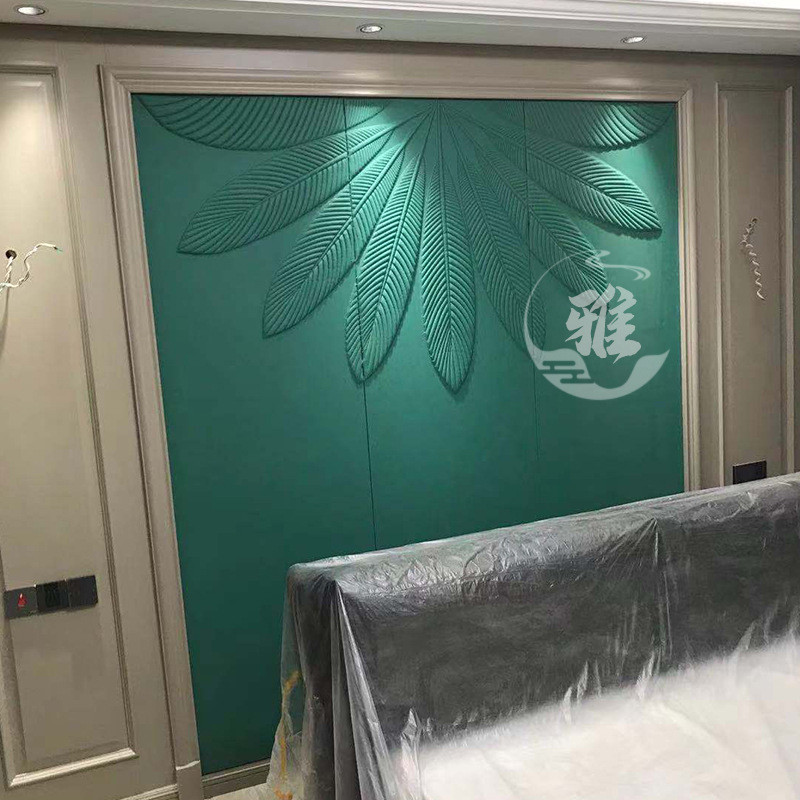 定制浮雕硬包背景墙简约轻奢电视皮雕高端客厅酒店卧室床头护墙板