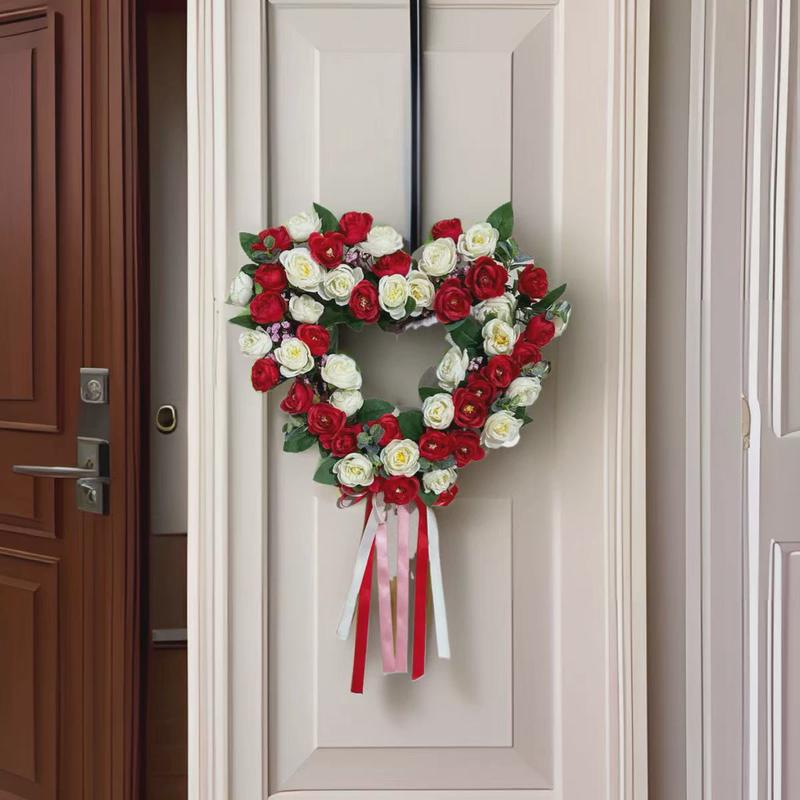 仿真花花环门饰门挂门楣花玫瑰结婚婚房婚礼布置婚庆装饰爱心花环