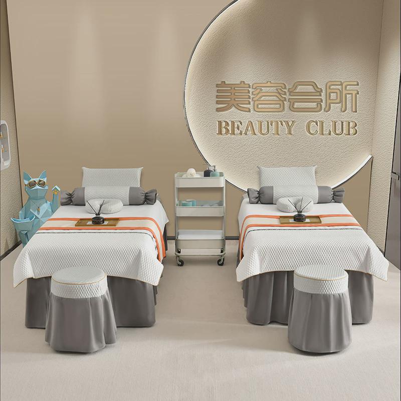 美容床罩四件套高档轻奢床套按摩采耳日式床罩美容院专用头疗床罩
