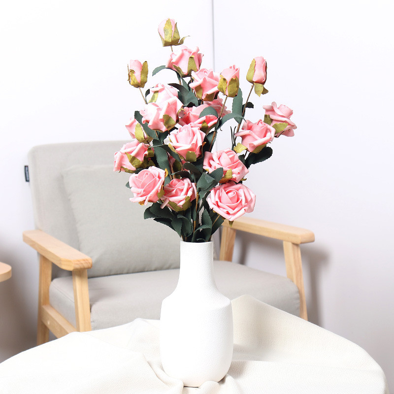 小清新陶瓷花瓶花插现代简约假花干花花器客厅餐桌家居装饰品摆件