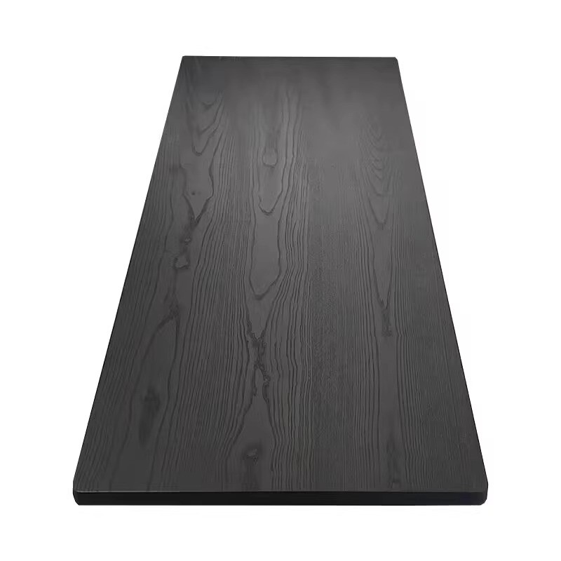 碳化面板板桌板侘寂风黑色桌榆木设计师餐桌书桌原木板碳化实木板