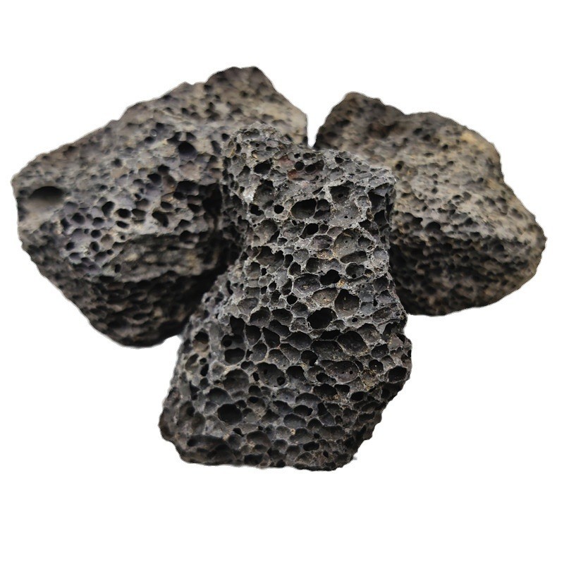 火山石多肉铺面红色火山岩鱼缸水过滤人的湿地多孔火山石