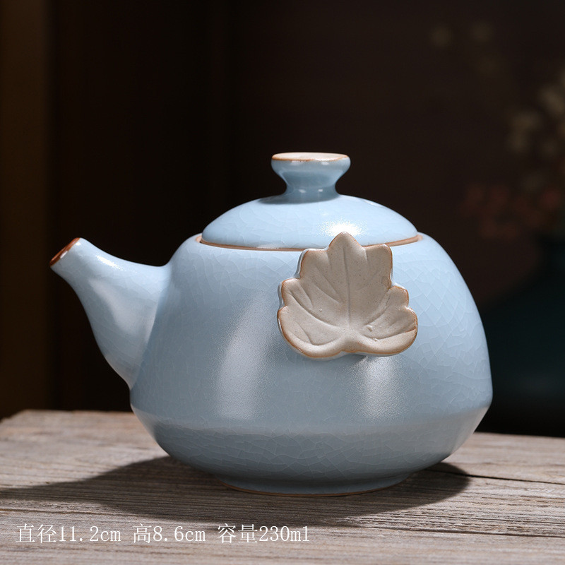 侧单壶茶壶把家用小号功夫茶单人红茶泡日式陶瓷壶泡茶汝窑小中式