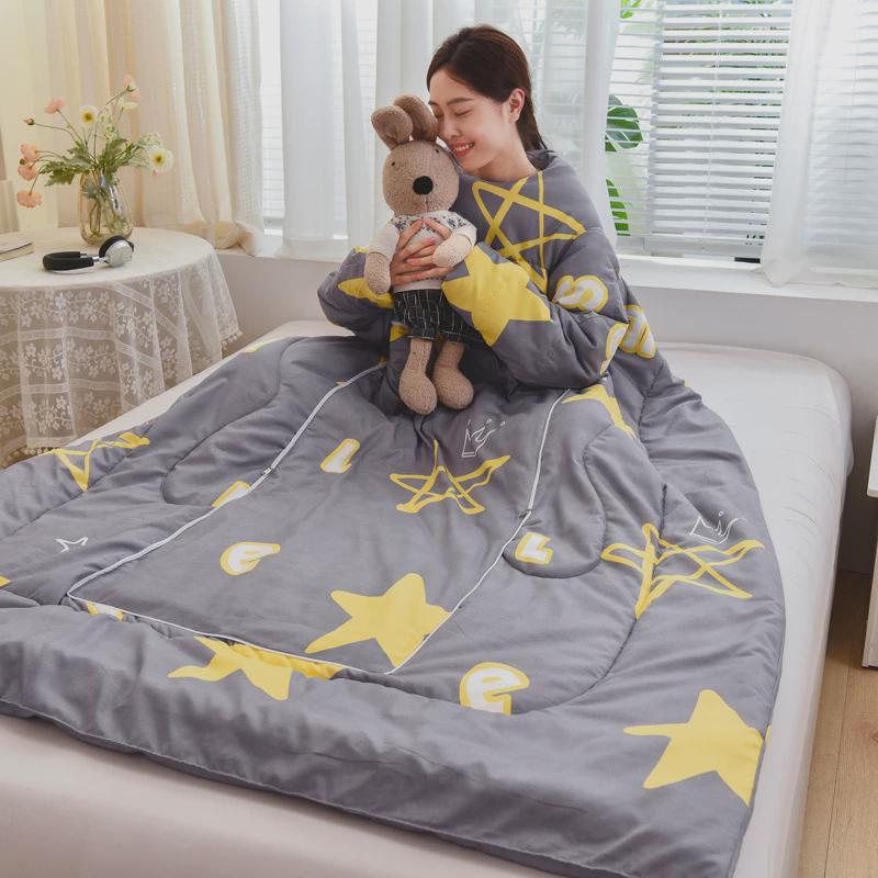 #新款抱枕懒人被斜纹磨毛整张棉洗车机可用办公室抱枕被午睡枕