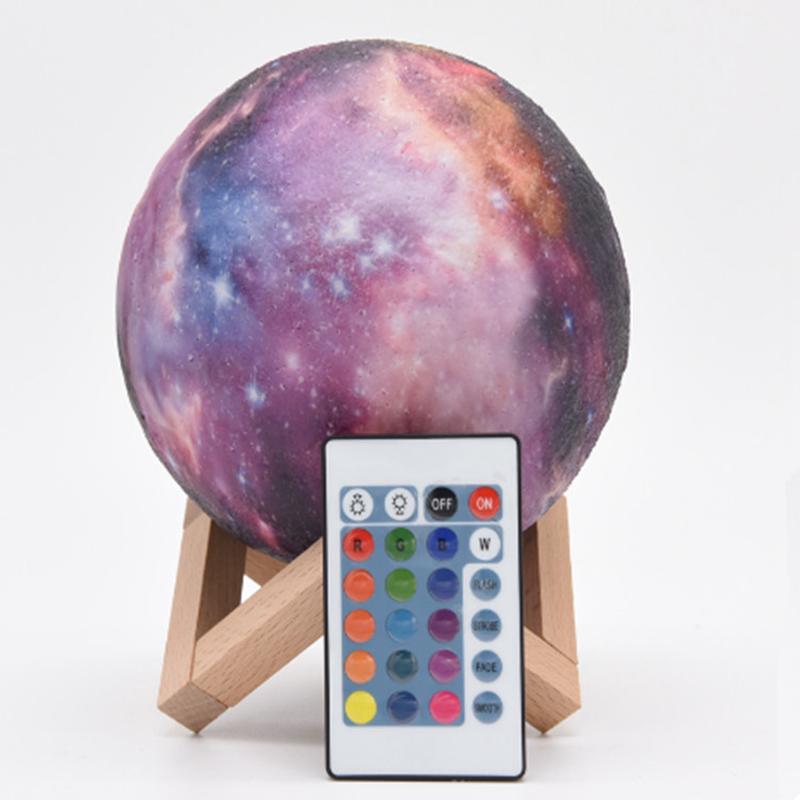 3d打印月亮灯色充电2色触摸灯16夜灯变幻
