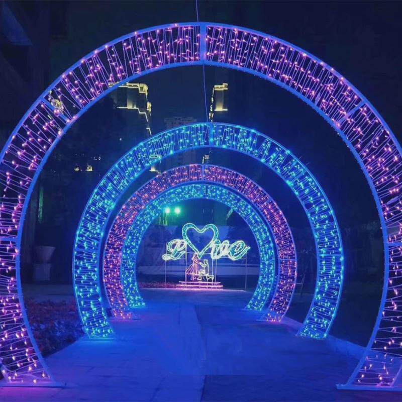 商场儿童公园拱门造型亮化网红夜景灯光设计大型led户外工程灯灯