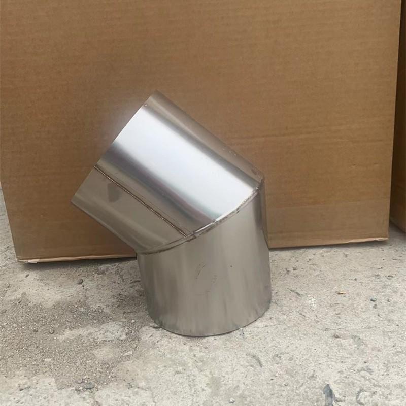 不锈钢45度弯头取暖炉子烟筒锅炉烟囱拐弯柴火灶排烟管135度弯头