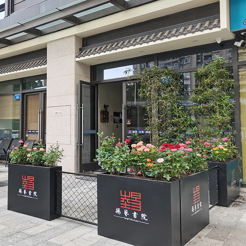 铁艺镀锌钢户外花箱广市政场外摆围栏厂家定制不锈钢长方形花池