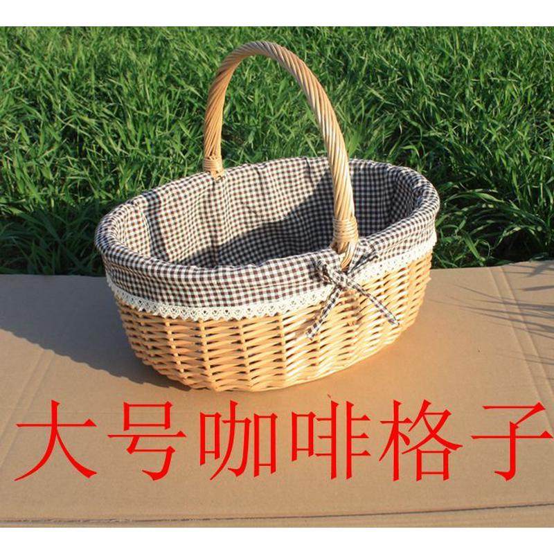 新品柳编藤编提篮手提水果篮伴手礼篮鸡蛋篮花篮购物篮礼品篮,收纳整理,购物篮,淘宝优惠券,粉丝福利购,淘宝优惠卷