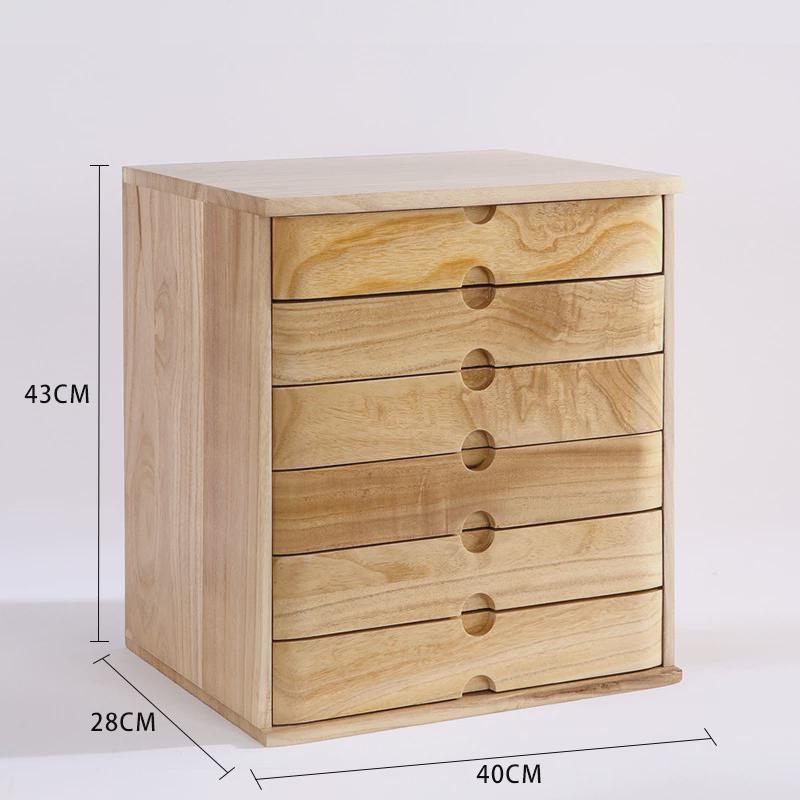 日式实木桌面画笔收纳盒抽屉储物盒多层带锁资料文件防尘杂物新品