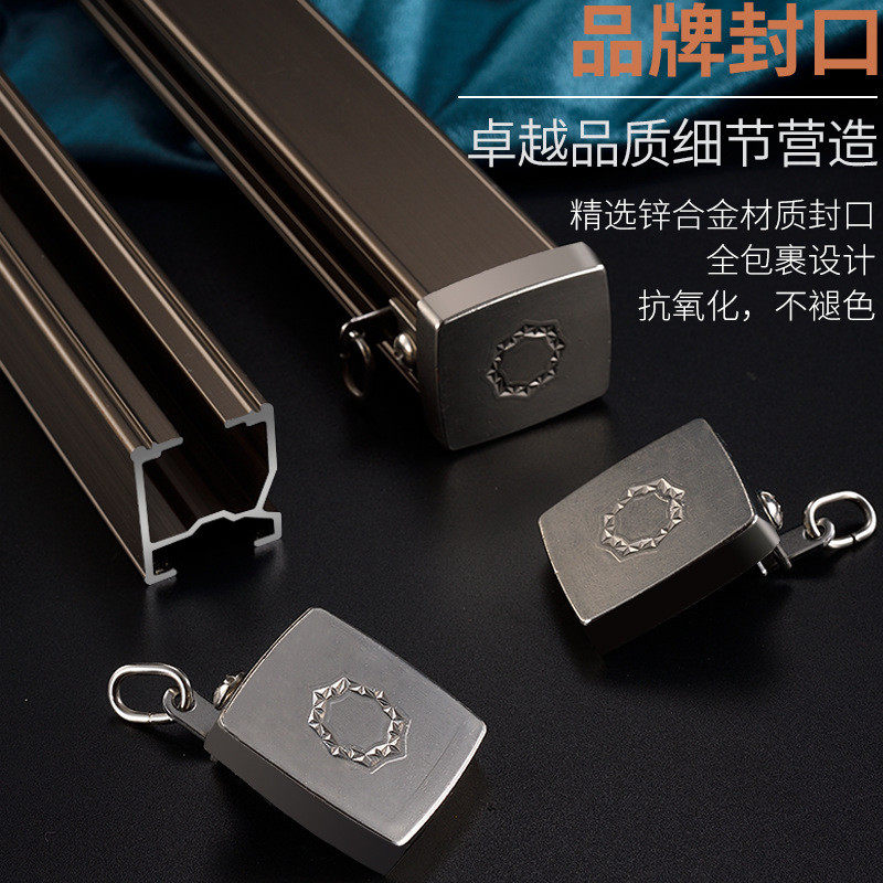 btv4坚美铝材加厚重型静音滑轨铝合金窗帘轨道顶装导轨双轨窗帘杆