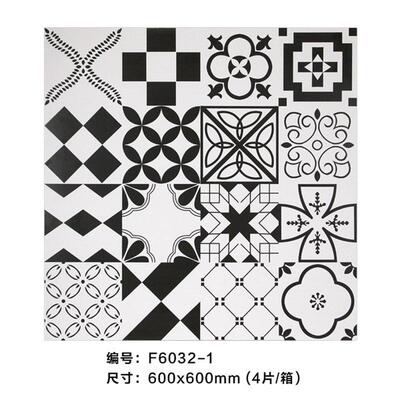 600x600mm花砖哑光民宿地板砖仿古砖ktv餐厅拼花瓷砖工程连锁店
