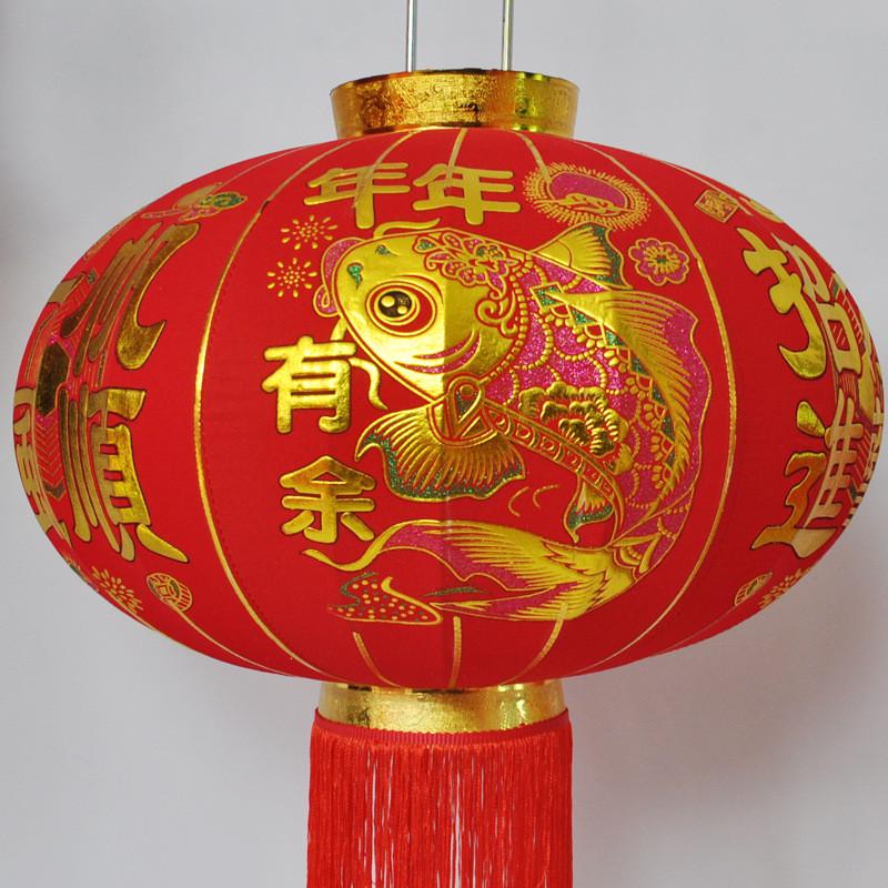 新年绒布喜庆灯笼大门植绒红灯笼批发