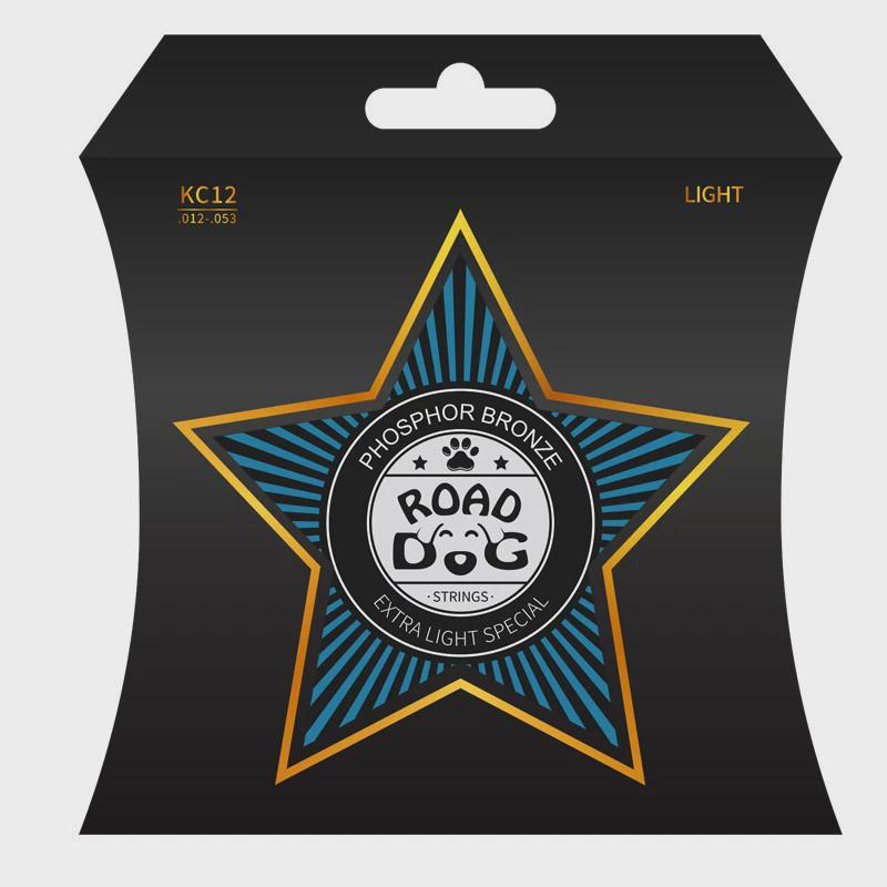 镀膜狗民谣吉他琴弦kc超薄路防锈一套6根一弦单根配件木roaddog