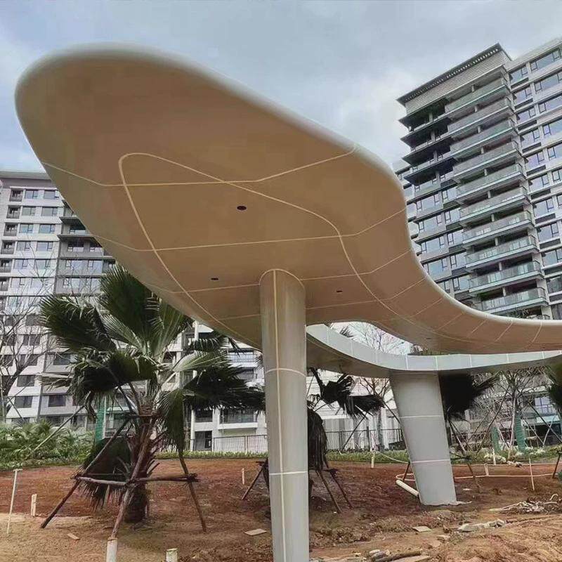 门头铝单板建筑外墙广告牌镂空顶棚冲孔造型板幕墙吊顶异型铝板