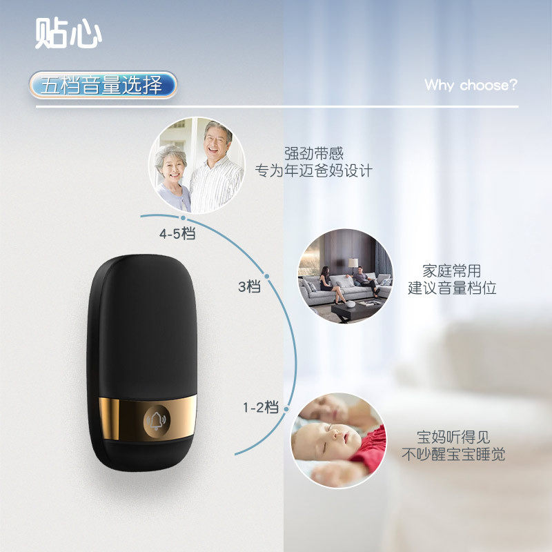 触控家用无线门铃黑色静音防水门铃音乐无线智能门铃数码一键,电子/电工,楼宇对讲设备,淘宝优惠券,粉丝福利购,淘宝优惠卷