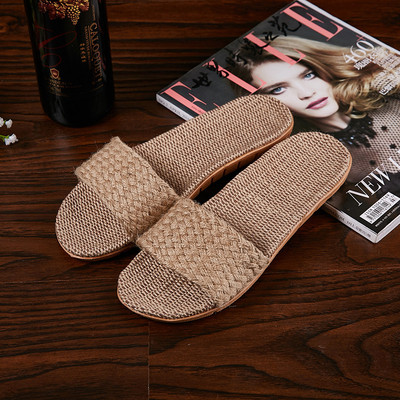 亚麻拖鞋棉麻底拖鞋home linen and cotton slippers women mans