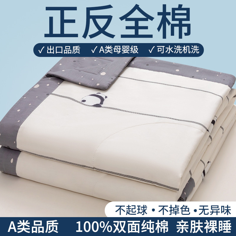 a类母婴级100%纯棉夏凉被 全棉空调被单人双人夏被薄被子夏天新款