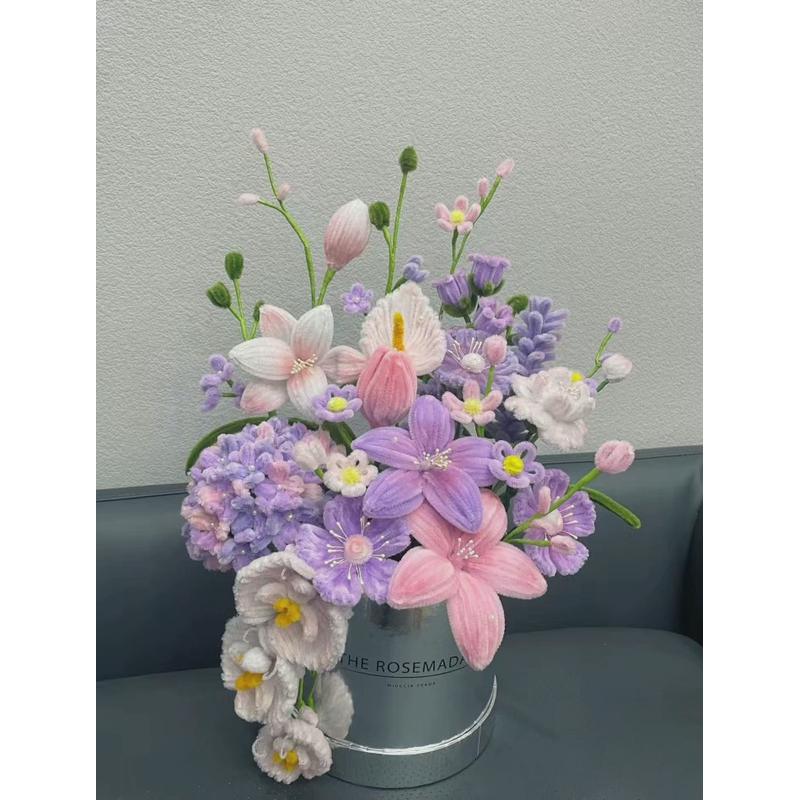 扭扭棒玫瑰花桶抱抱花花束diy材料包520情人节送女友闺蜜