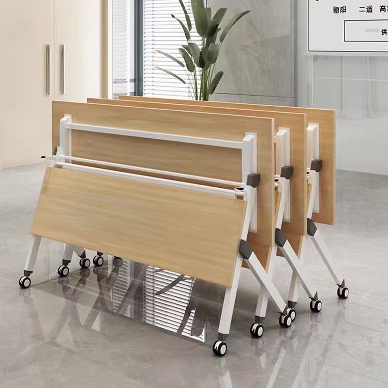 现代折叠培训桌简易办公桌可移动拼接课桌椅培训台翻板桌会议桌