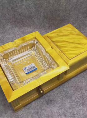 金丝楠木缸实木桶礼品大叶楠精美桌面摆件烟灰盒新古典