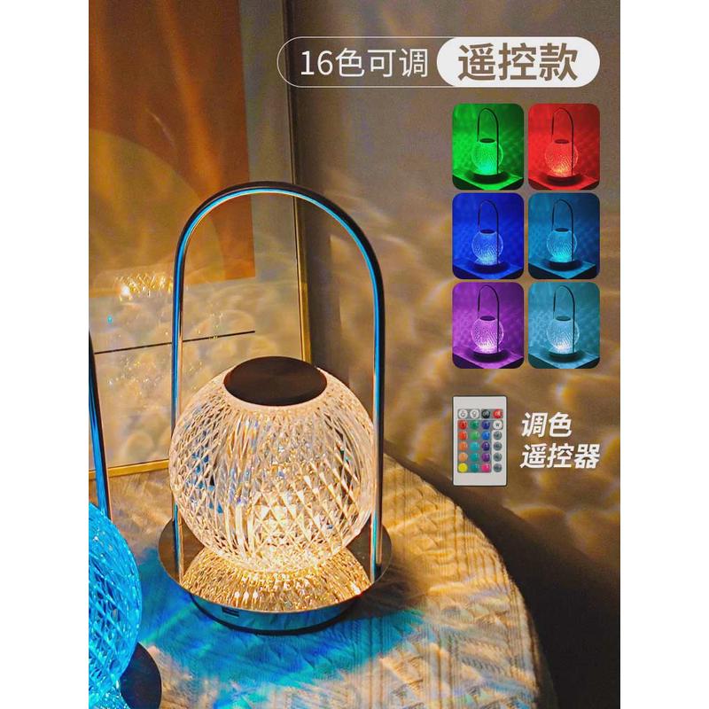充电触摸小夜灯2023新款水晶灯婴儿喂奶护眼台灯床头灯卧室睡914