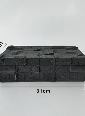 现代轻奢树脂家居绒首饰盒摆件收纳装饰样板房植客厅玄关卧室民宿
