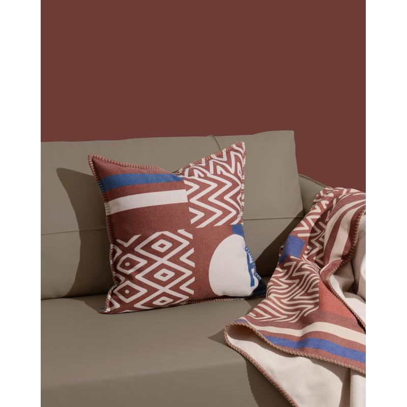 美式奢华高端品质呢绒锁边抱枕靠垫盖毯沙发毯印花系列卧室搭毯