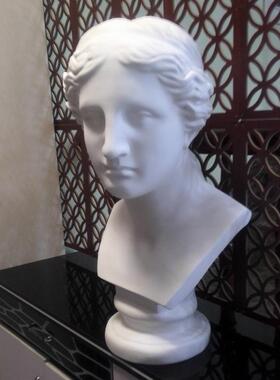别墅酒店ins风格60cm树脂仿石膏维纳斯胸像头像雕塑欧式玄关摆件