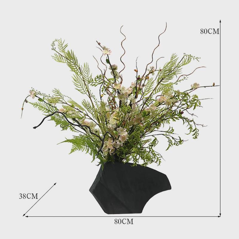 仿真梅花摆件绿植插花新中式现代样板房售楼部前台玄关柜茶几花艺