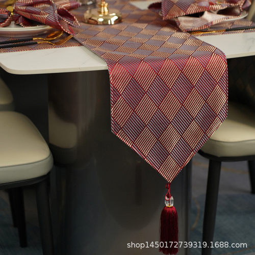 热销桌旗轻奢风格美式高级简约奢华高端长条一体绿色高档茶席加宽