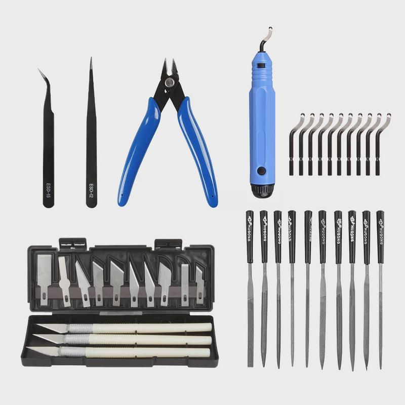 3D打印机工具包套件模型打磨修边刀雕刻刀斜口钳锉刀镊子工具DIY