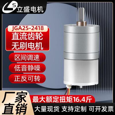 立盛GA25-2418微型直流无刷减速电机低速调速正反转12v24v马达