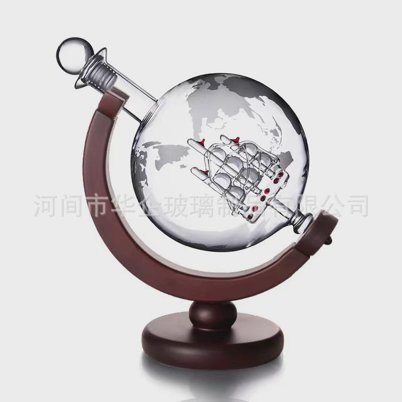 器500ml玻璃地球造型仪器红酒壶工艺酒瓶摆件盛酒供应醒酒器套装