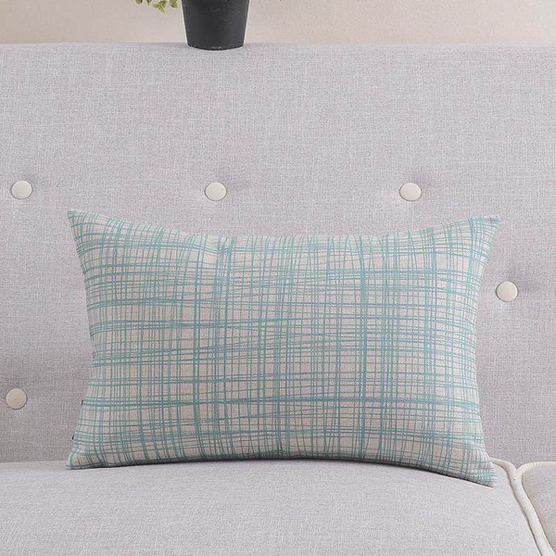 IYR7几何简约棉麻抱枕复古怀旧棉麻靠枕沙发办公室腰枕靠垫
