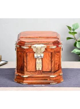 红酸枝丹凤珠宝箱0阳首饰盒激光雕朝红木镜箱实木雕花收纳盒